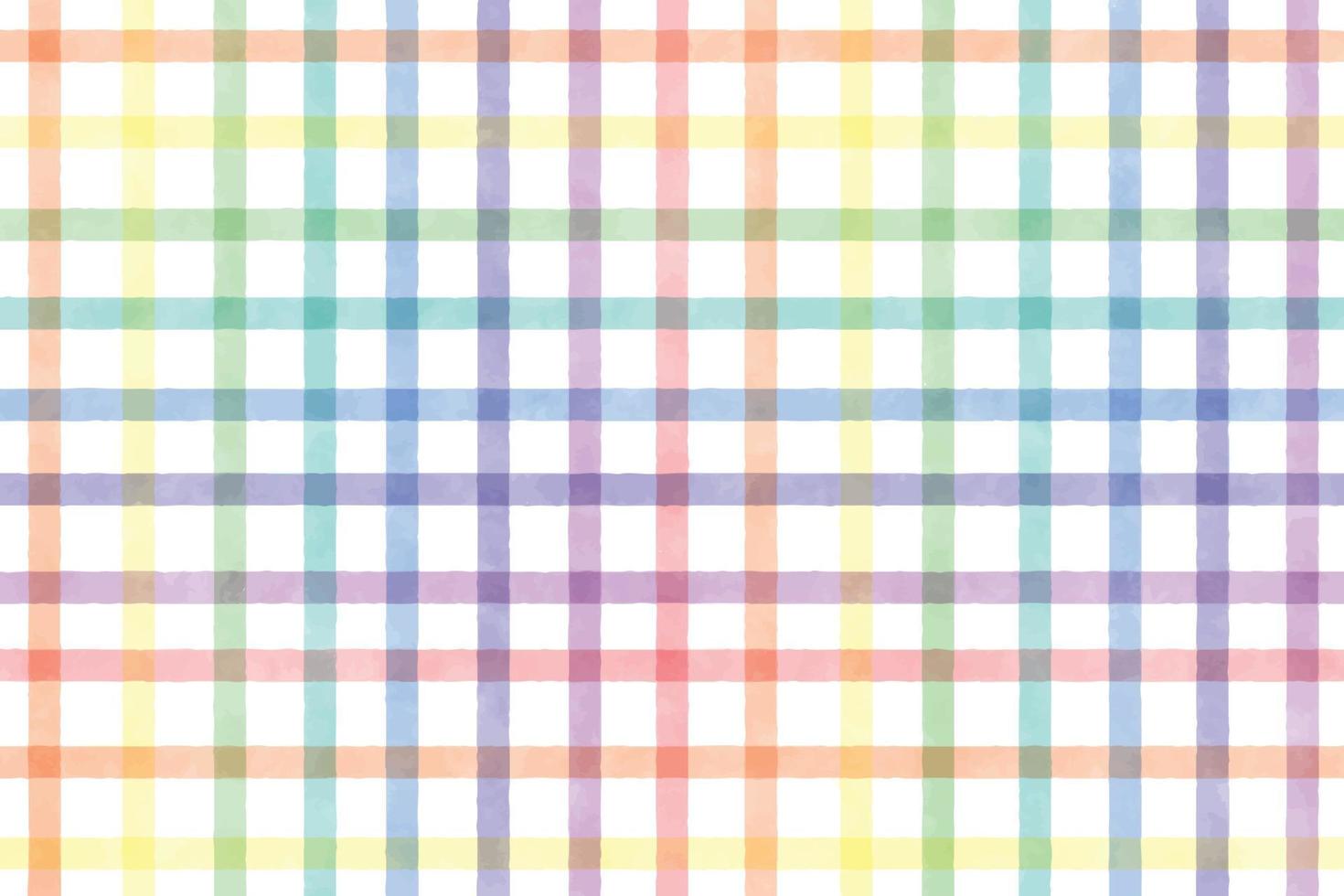 bunte pastellfarbene Regenbogen-Aquarell-Plaid-Wiederholung nahtloses Muster vektor