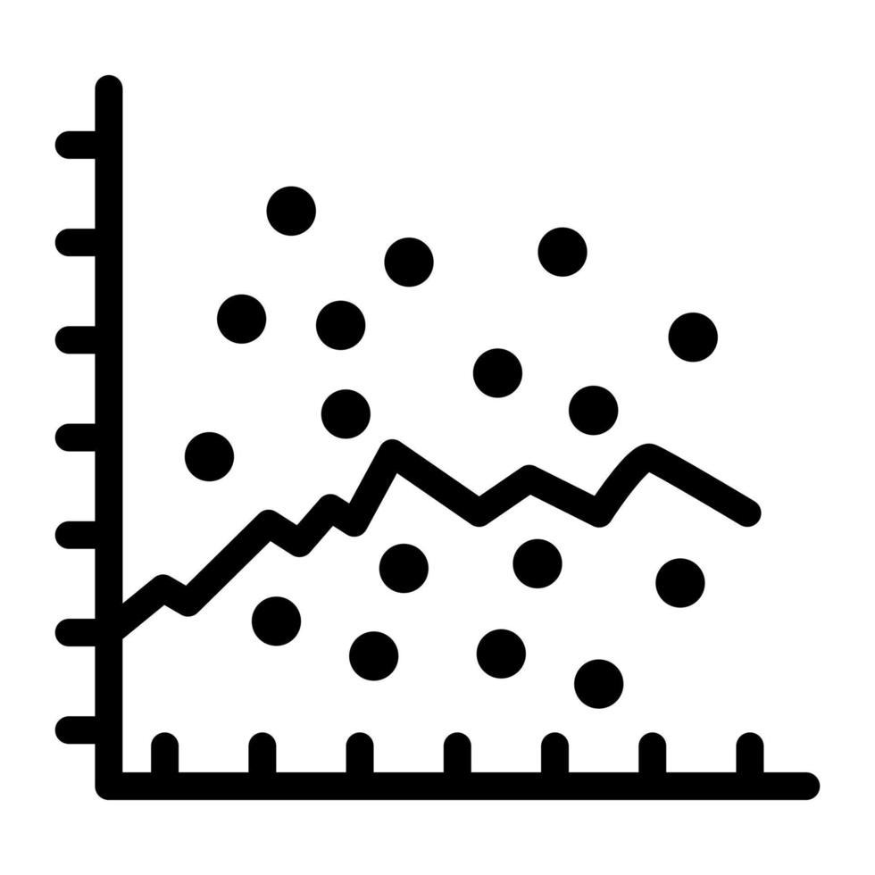 scatter graf linje ikon vektor