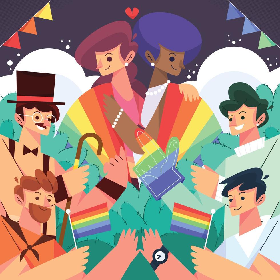 Teilnahme am Pride Month LGBTQ Festival vektor