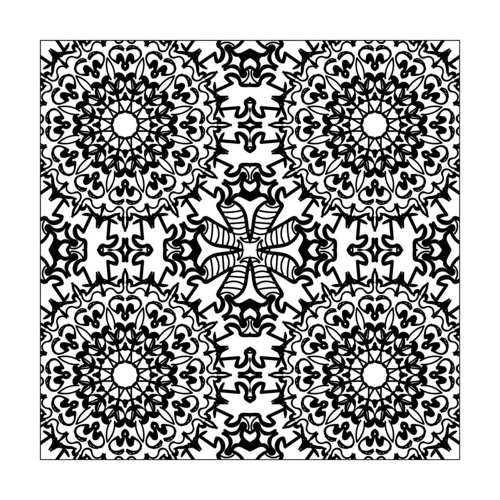 mandala sömlösa mönster blommig prydnad vektor