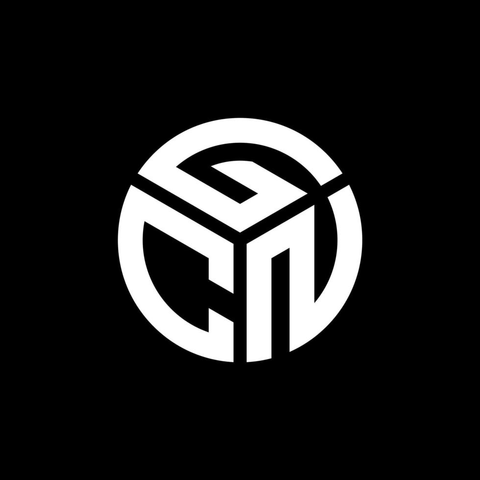 gcn brev logotyp design på svart bakgrund. gcn kreativa initialer brev logotyp koncept. gcn brev design. vektor
