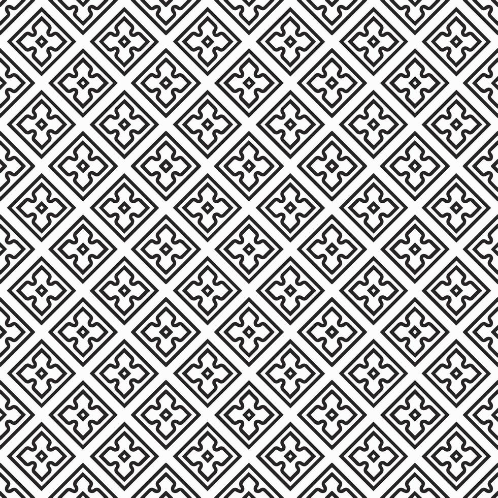 Schwarz-Weiß-nahtlose Mustertextur. Ziergrafikdesign in Graustufen. Mosaik-Ornamente. vektor