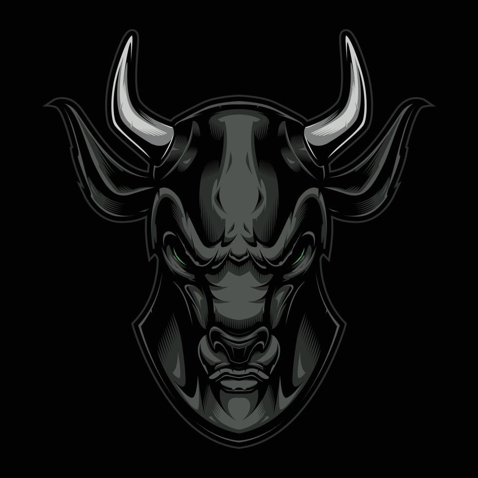 svart buffelhuvud vektorillustration design vektor
