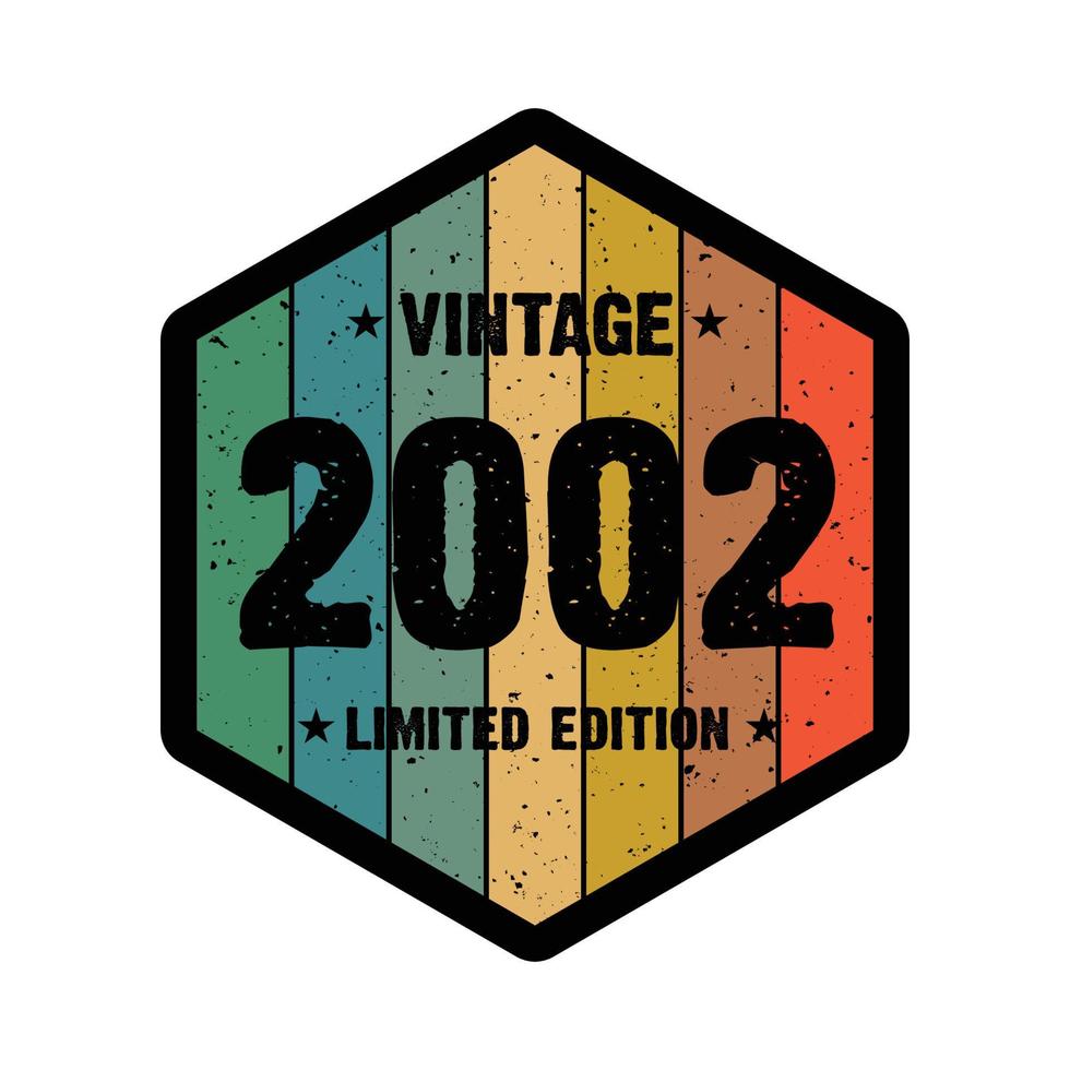 2002 vintage retro t-shirt design, vektor