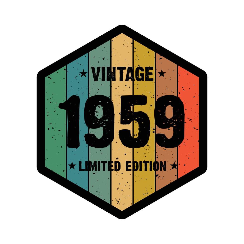 1959 vintage retro t-shirt design, vektor