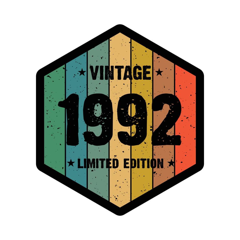 1992 vintage retro t-shirt design, vektor