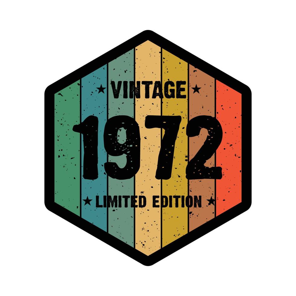 1972 vintage retro t-shirt design, vektor