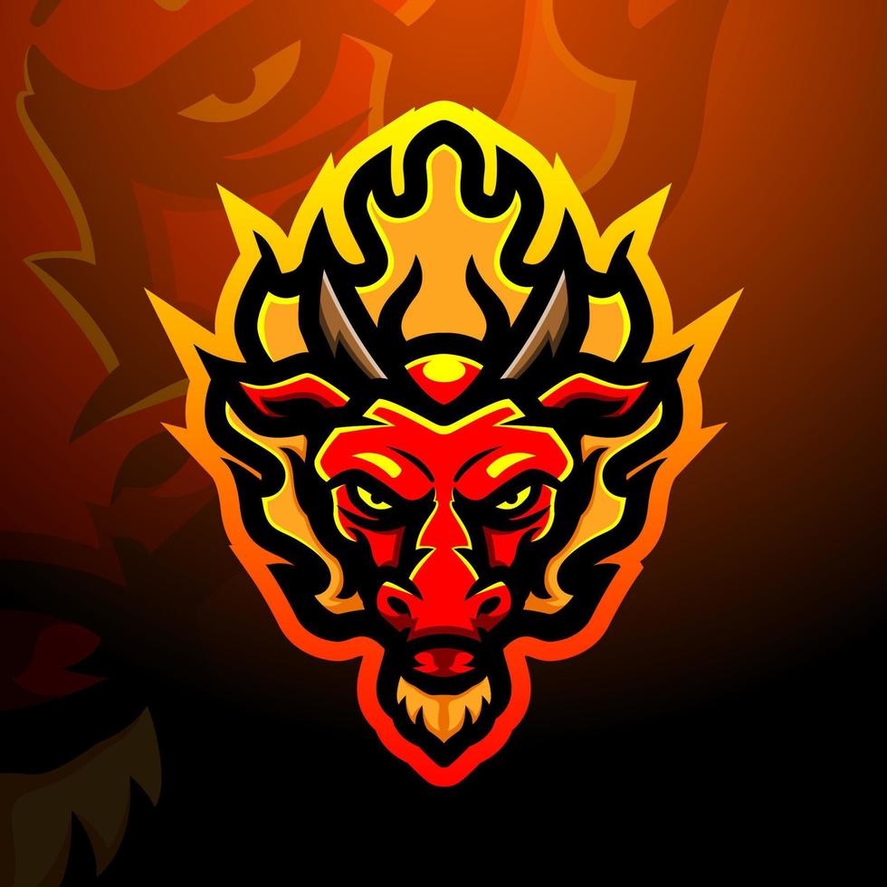 phoenix-kopf-maskottchen-esport-logo-design vektor