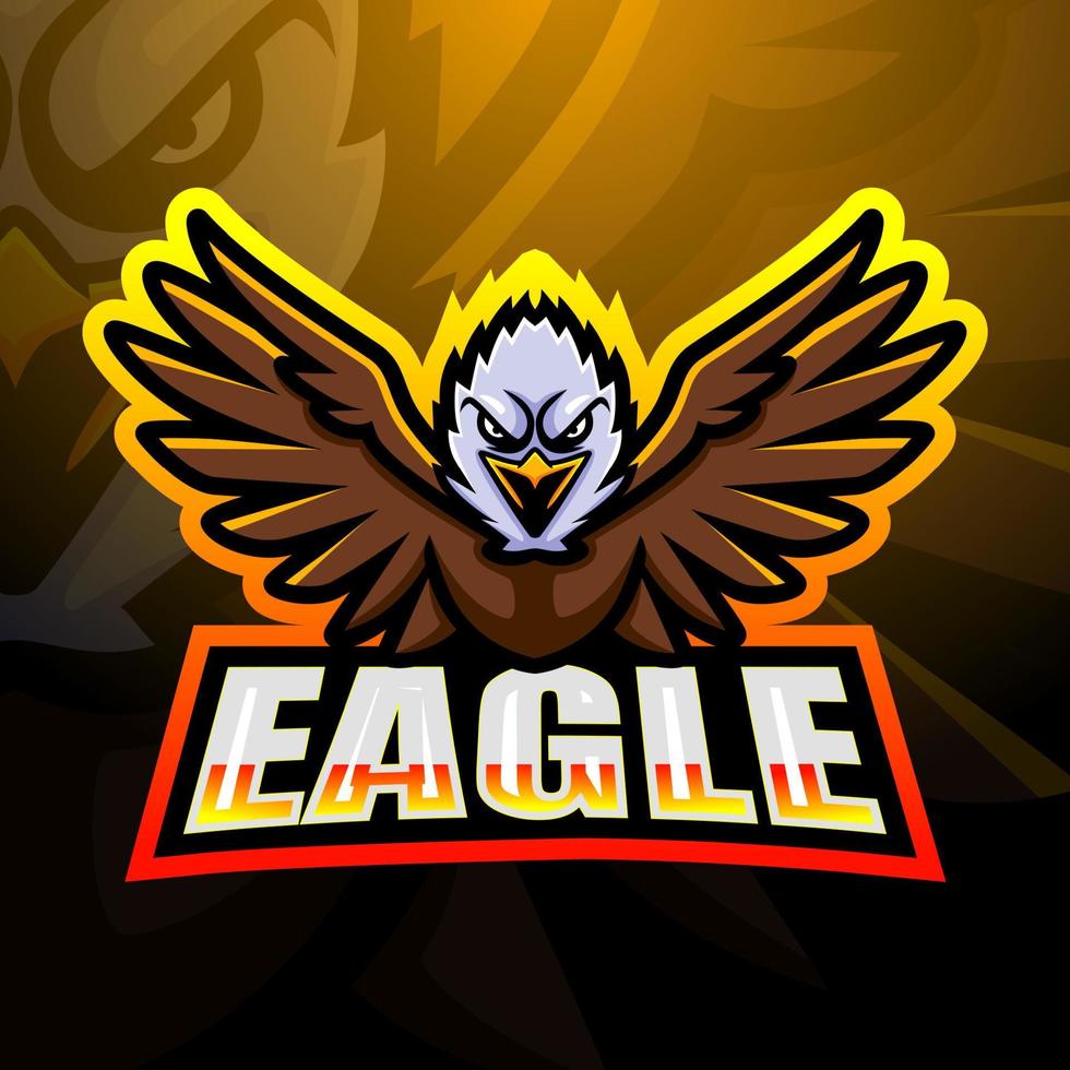 adler-maskottchen-esport-logo-design vektor