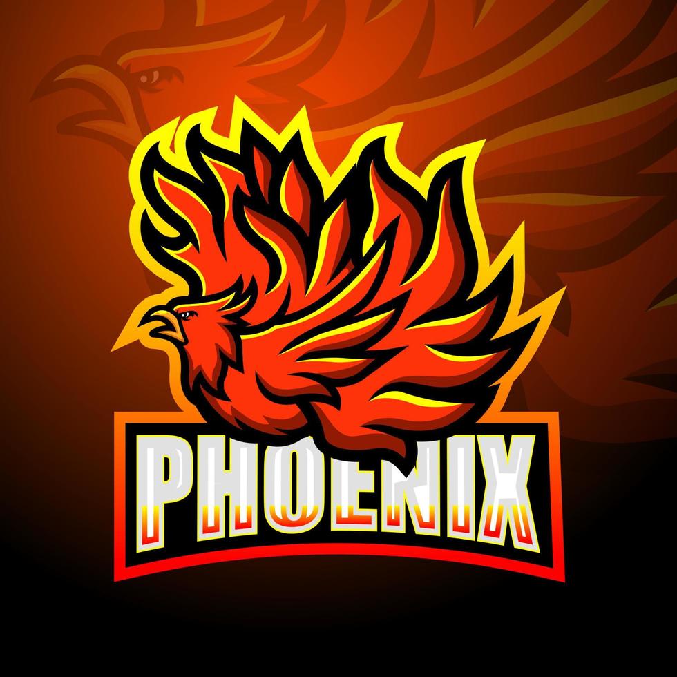 phoenix maskot esport logotypdesign vektor