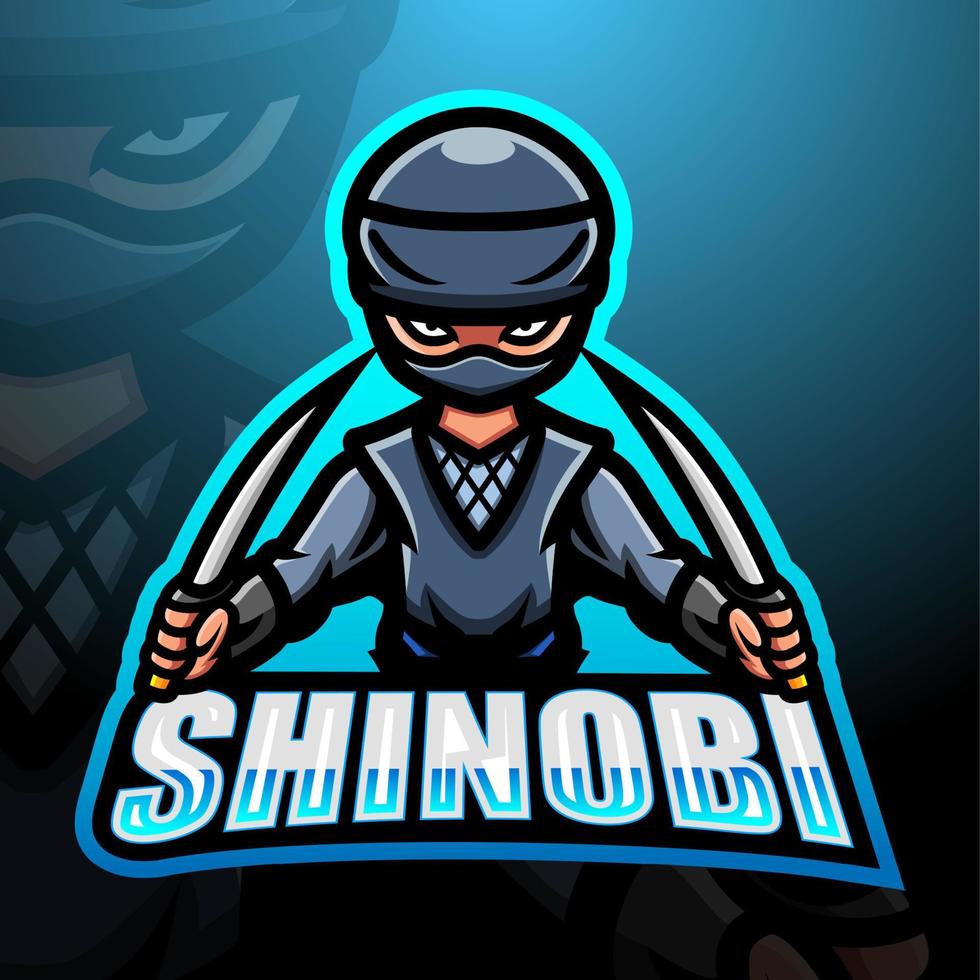 shinobi maskot esport logotypdesign vektor