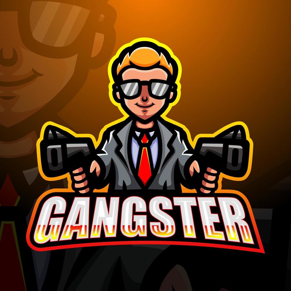 gangster maskot esport logotyp design vektor