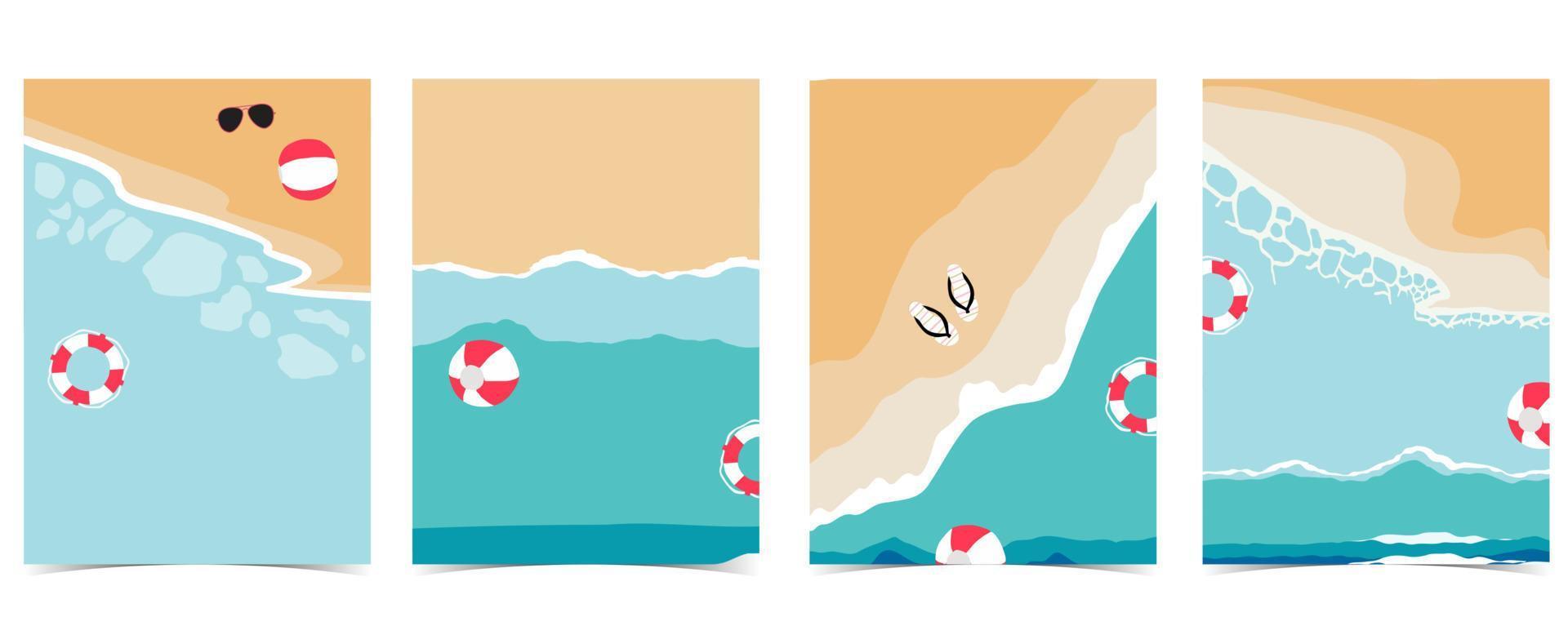 sommerzeitpostkarte mit meer und strand im taghintergrund vektor