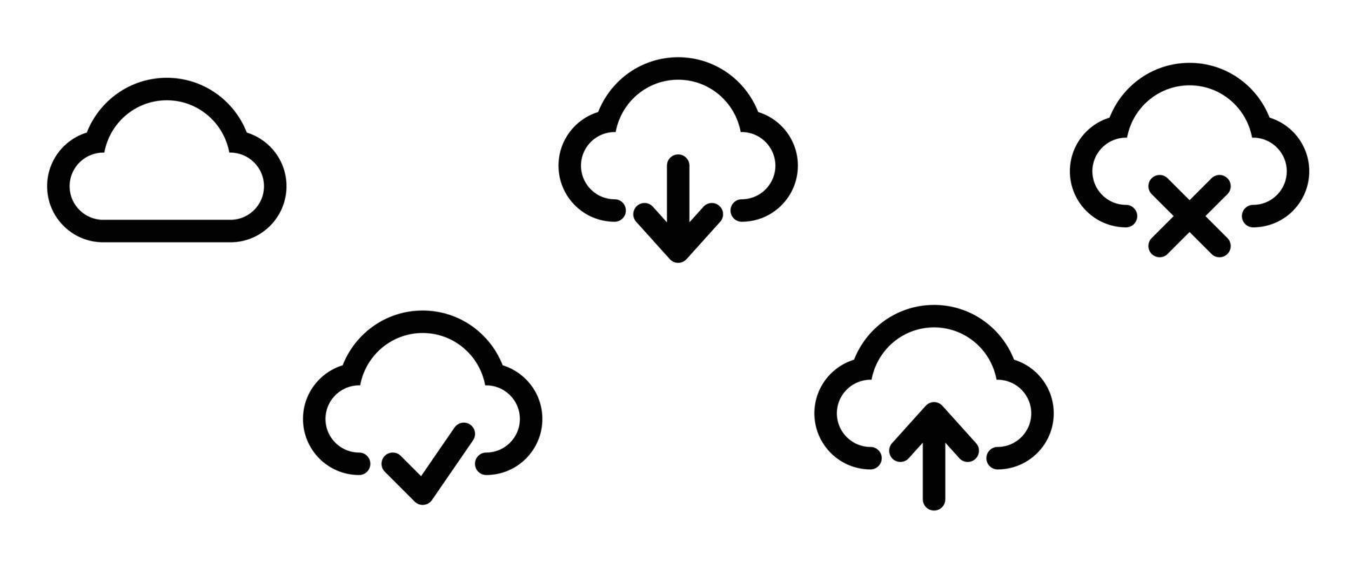 Wolkensymbol . Web-Icon-Set. Sammlung von Symbolen. einfache Vektorillustration. vektor