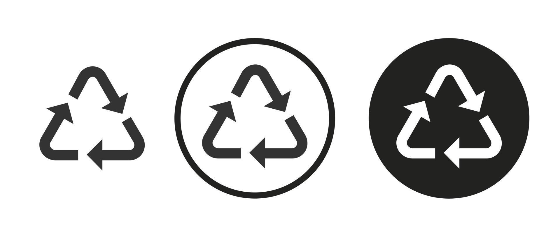 Recycling-Symbol . Web-Icon-Set. Sammlung von Symbolen. einfache Vektorillustration. vektor