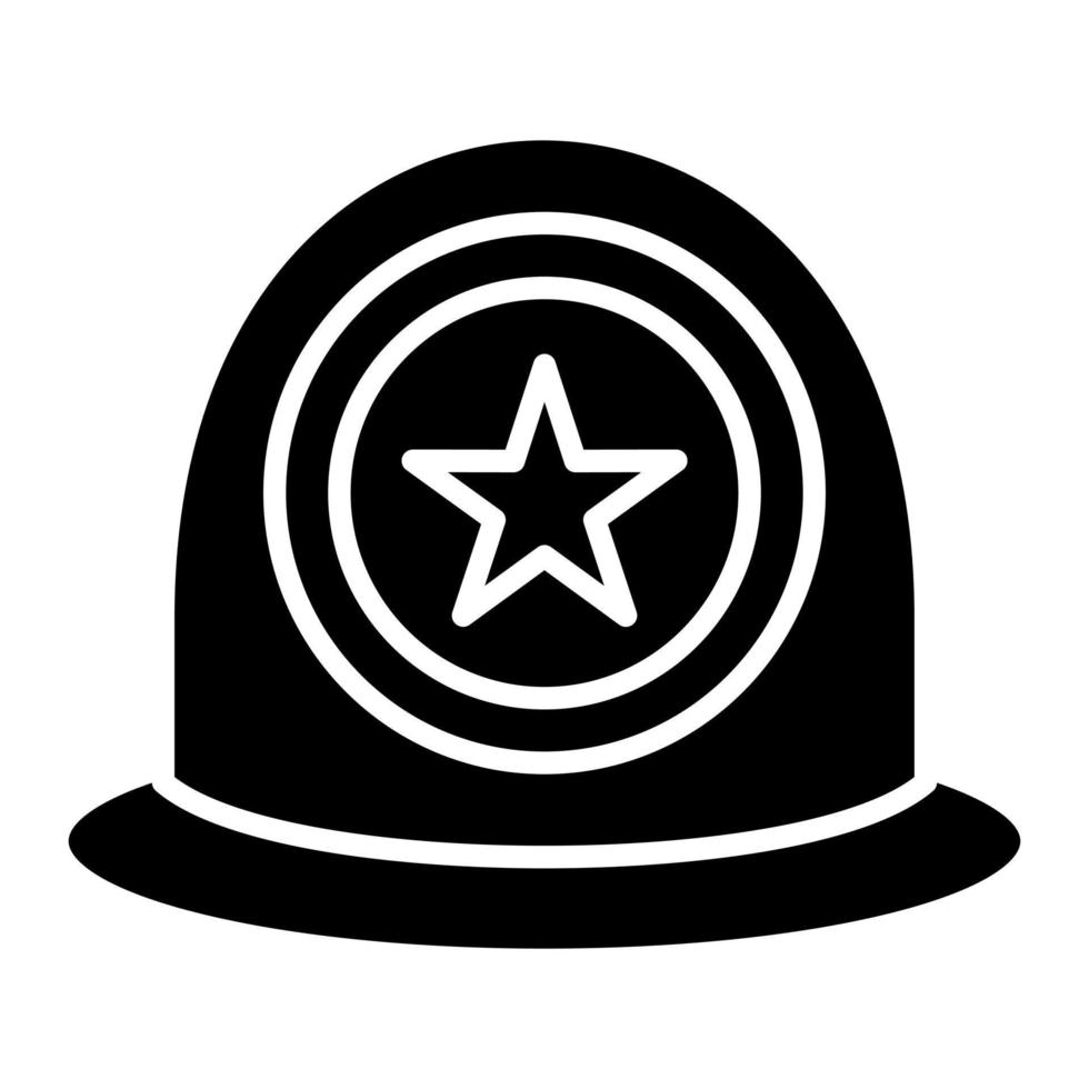 Polizeihelm-Glyphen-Symbol vektor