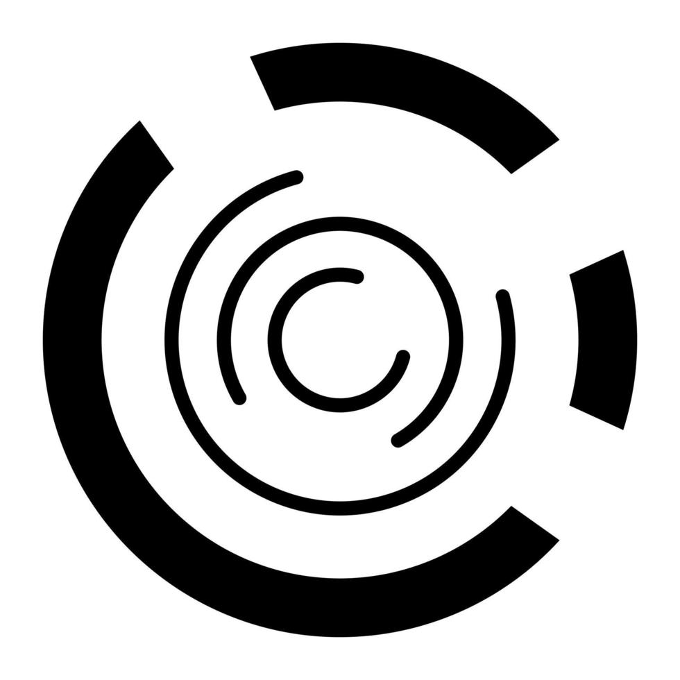 Symbol für markierte Donut-Diagrammlinie vektor