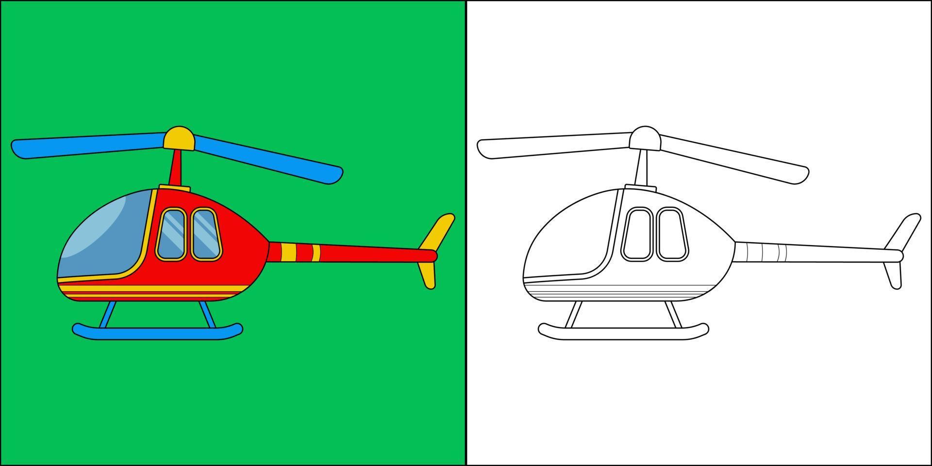 Spielzeughubschrauber geeignet für Malvorlagen für Kinder, Vektorgrafik vektor