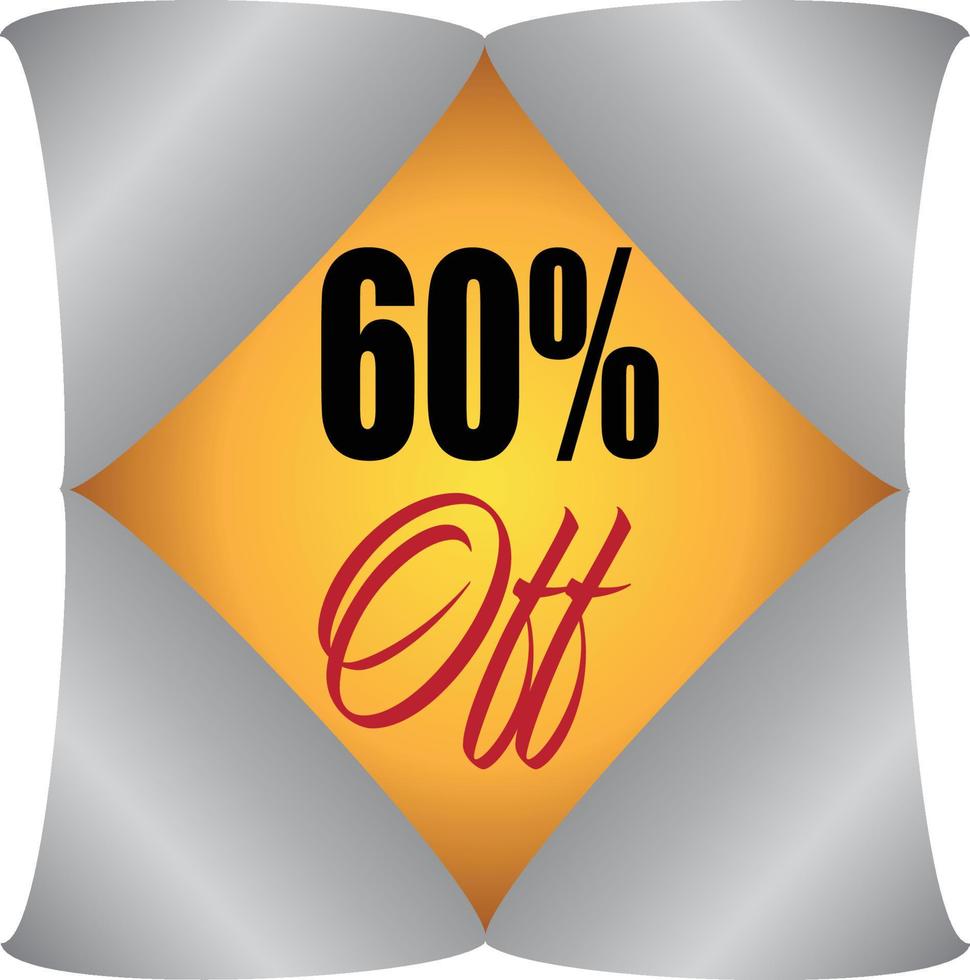 60 Prozent Rabatt-Aktionsverkauf für Ihr einzigartiges Verkaufsposter, Banner, Rabatt, Anzeigen vektor