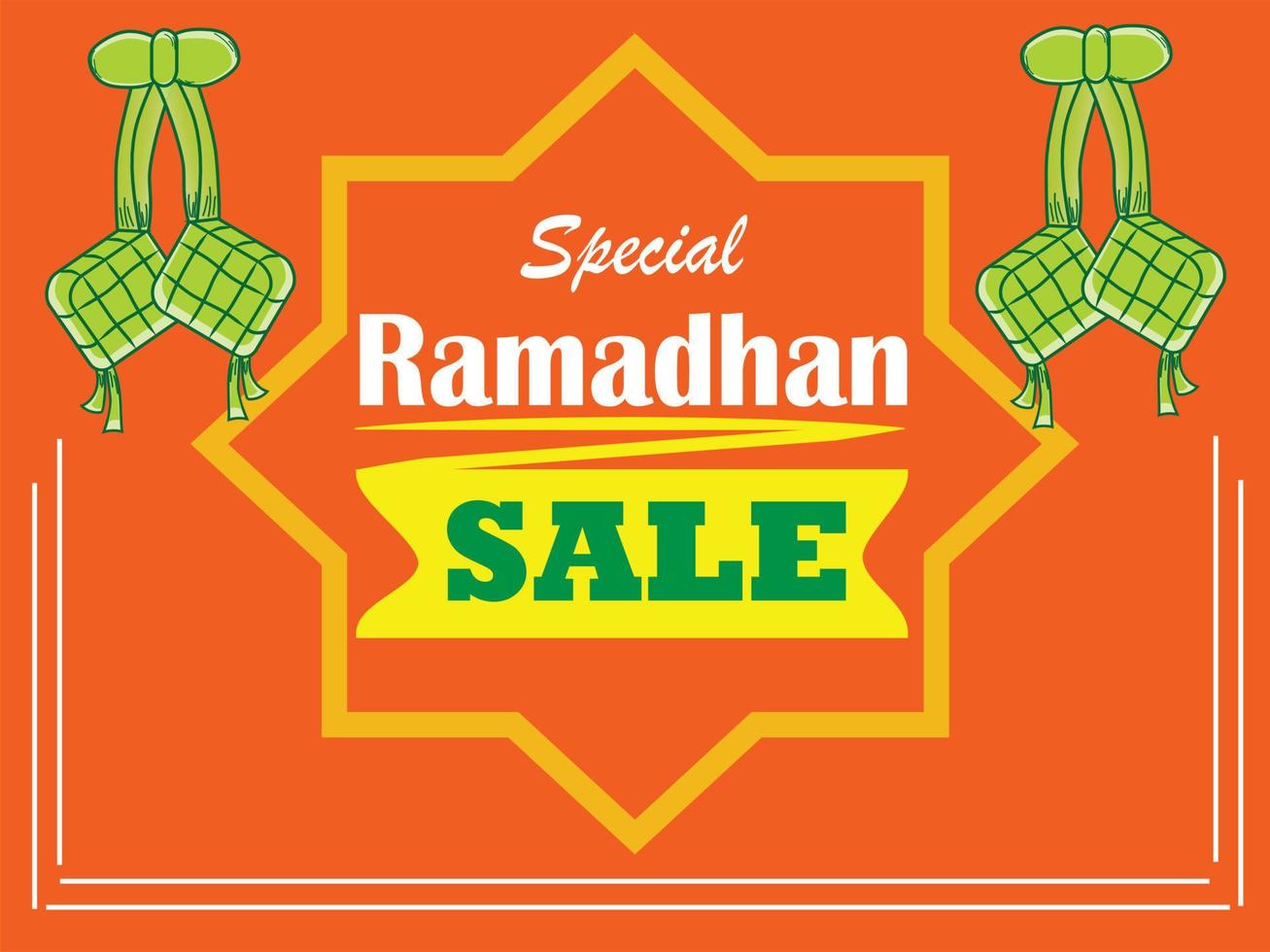 ramadan försäljning banner mall marknadsföring design med orange färg, lämplig för webb marknadsföring och sociala medier, vektor illustration.