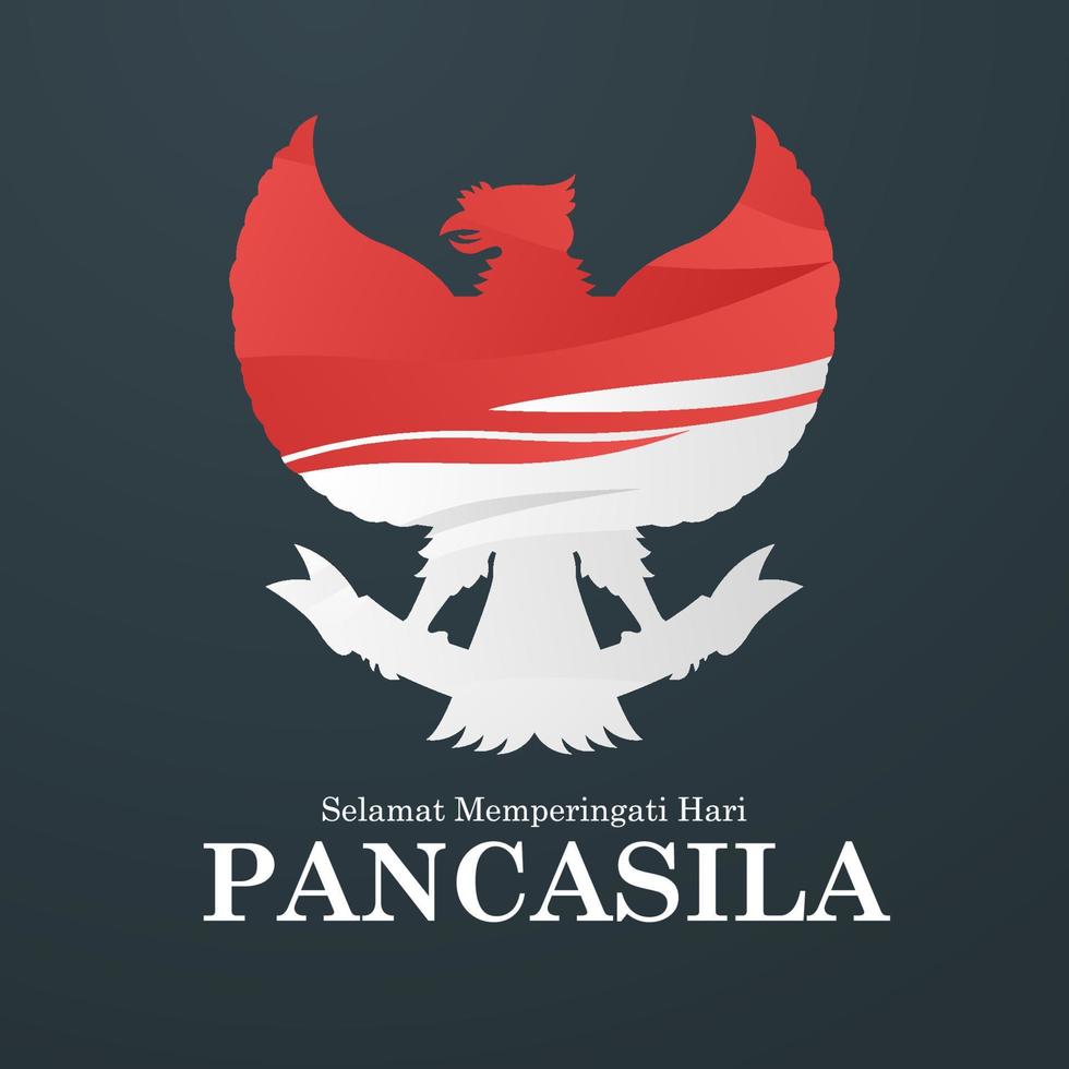 selamat hari pancasila betyder glad pancasila dag social media post hälsningsaffisch vektor