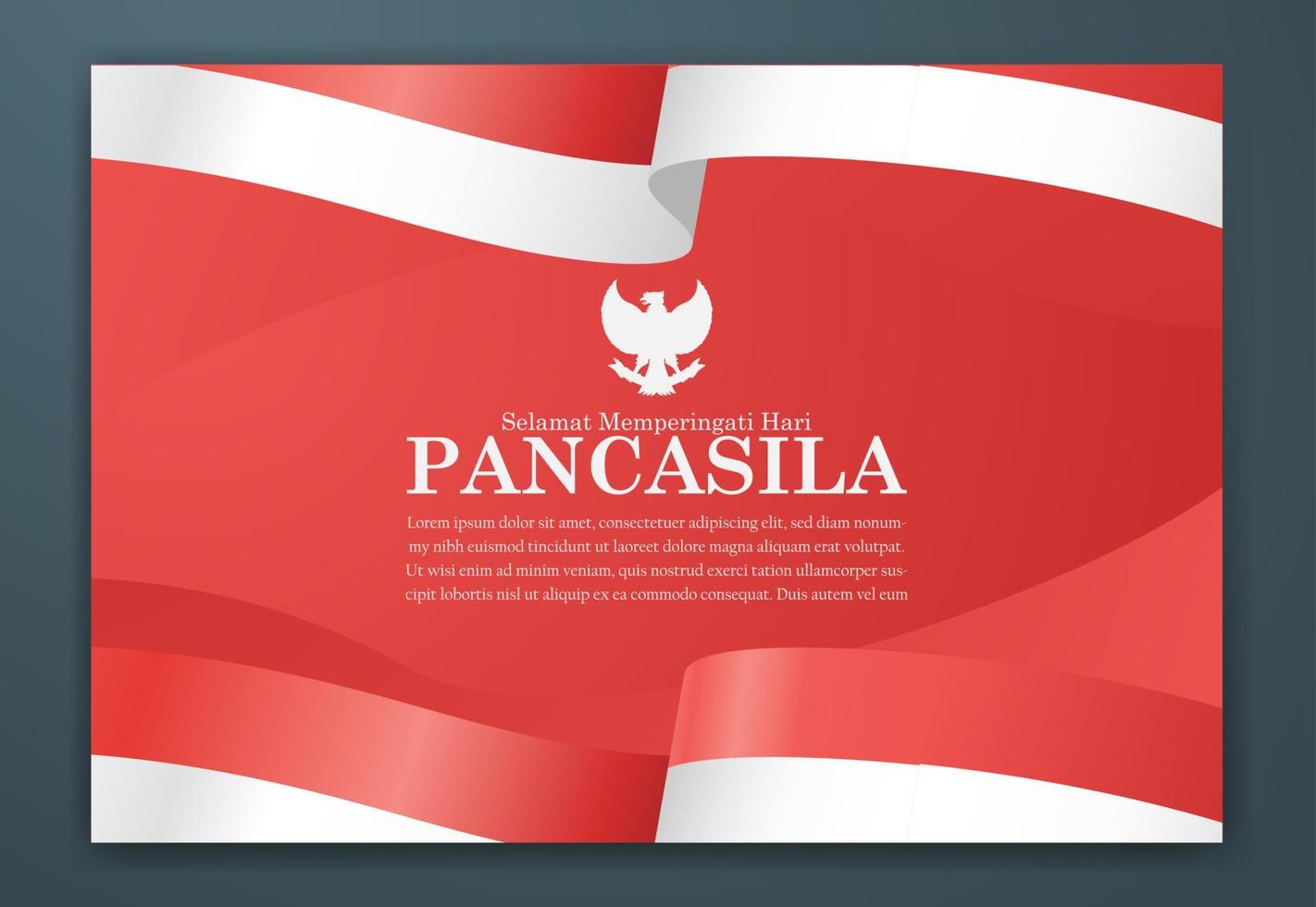 Selamat Hari Pancasila bedeutet Happy Pancasila Day Social Media Post Grußposter vektor