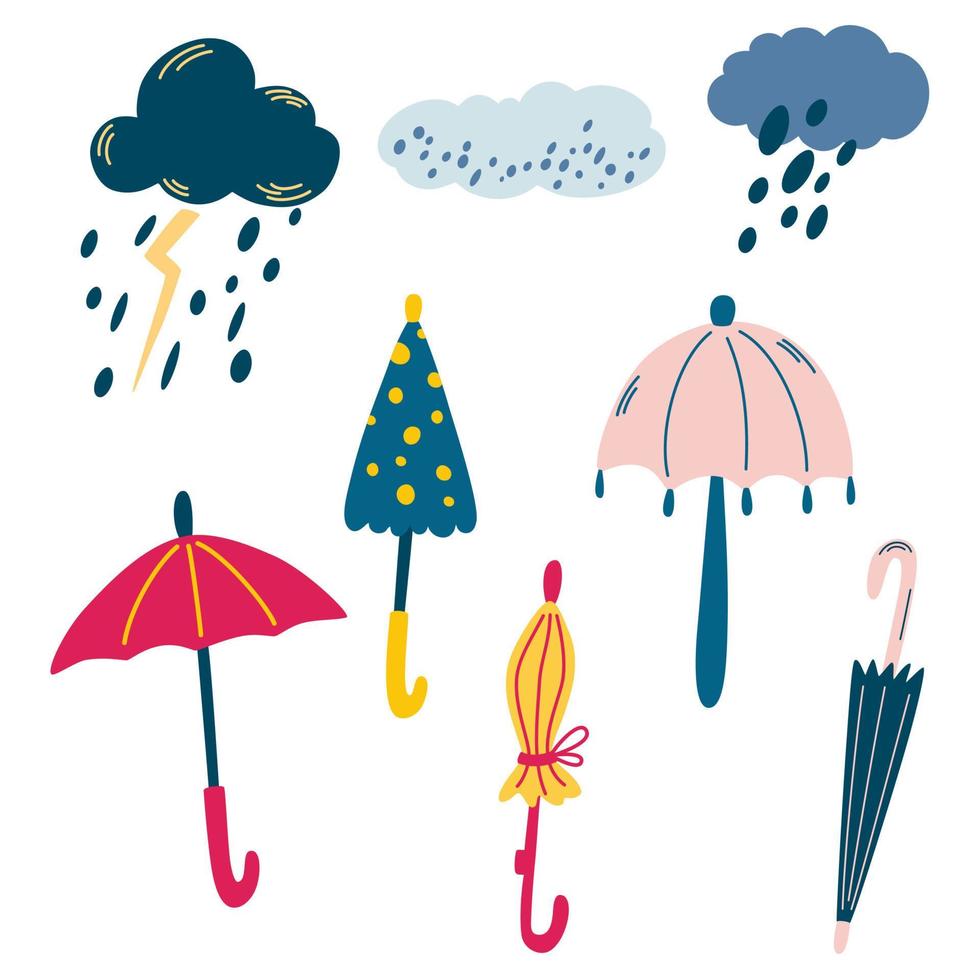 Finanzen. Vektor Illustration Versicherung. Regenschirm Über das Auto,  Sonne unter das Regenschirm, um das Wolken, Regen 22046420 Vektor Kunst bei  Vecteezy