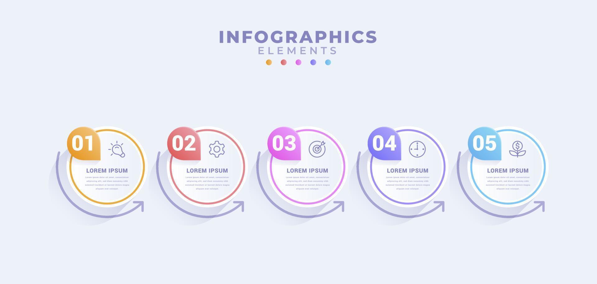 business infographic mall med fem alternativ eller process vektor