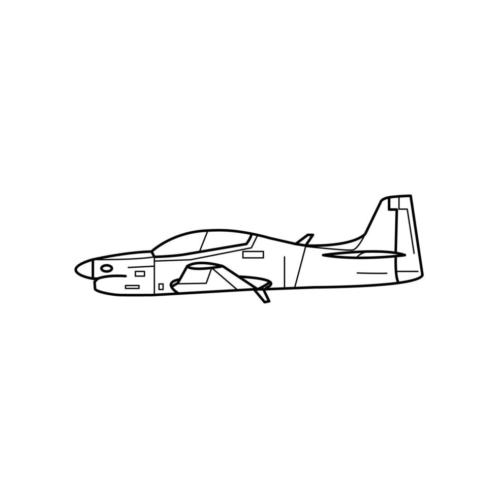 Symbol für militärisches Propeller-Trainingsflugzeug vektor
