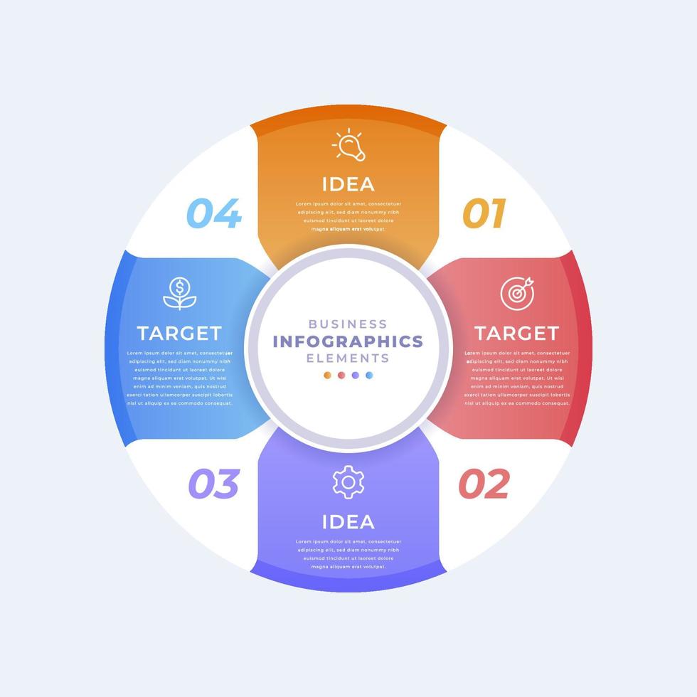 professionelle infografik-vorlage für geschäftskreise vektor