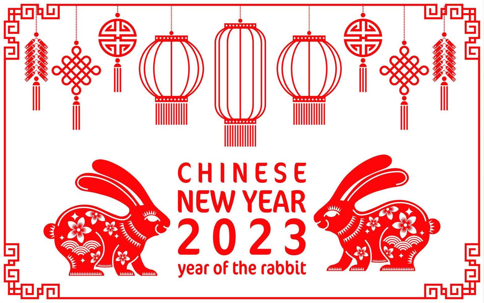 gott kinesiskt nytt år 2023 år för kanin zodiaken vektor