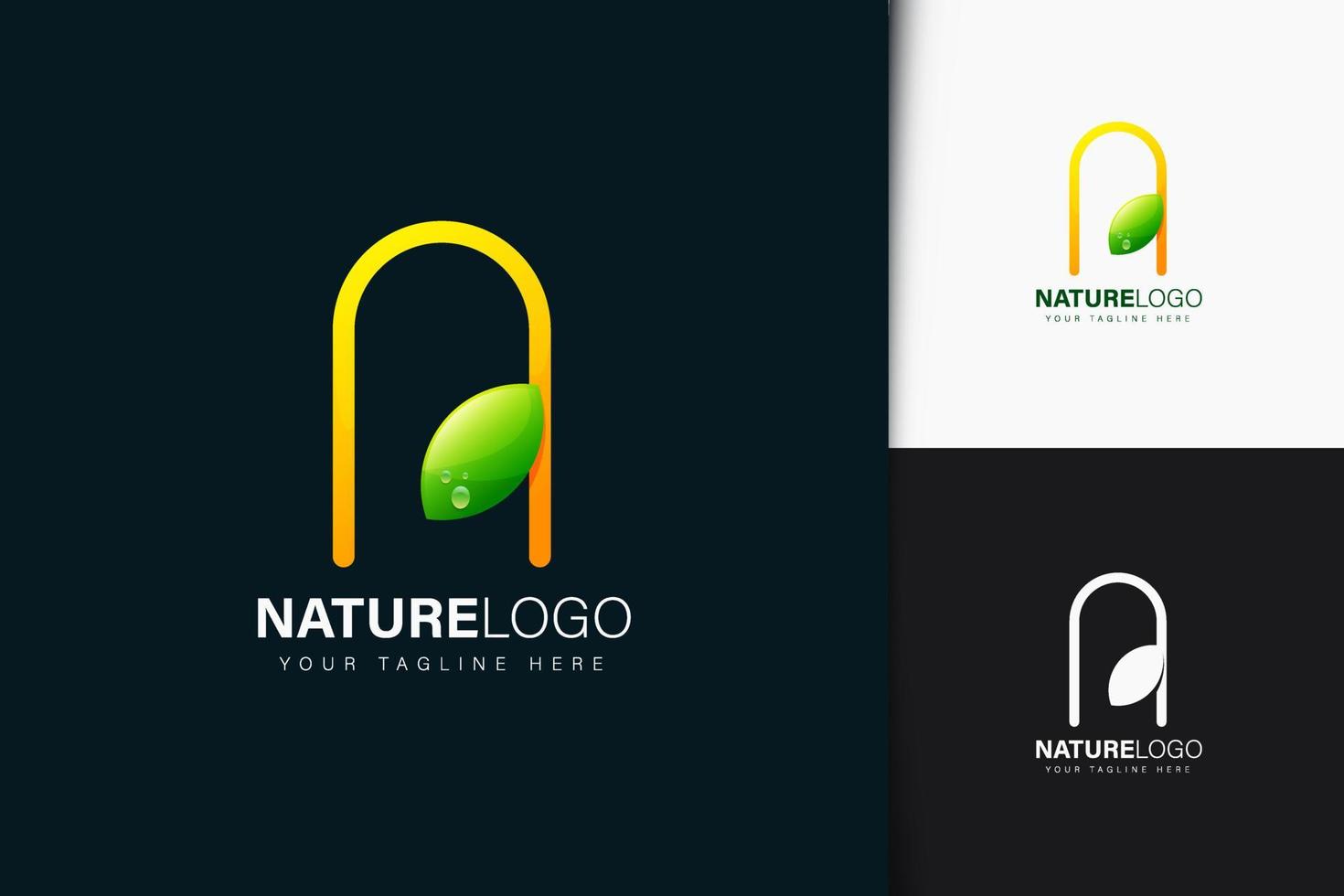 natur buchstabe n logo design vektor