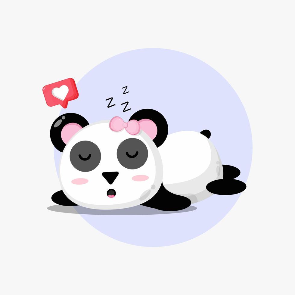 illustration av söt panda som sover lugnt vektor