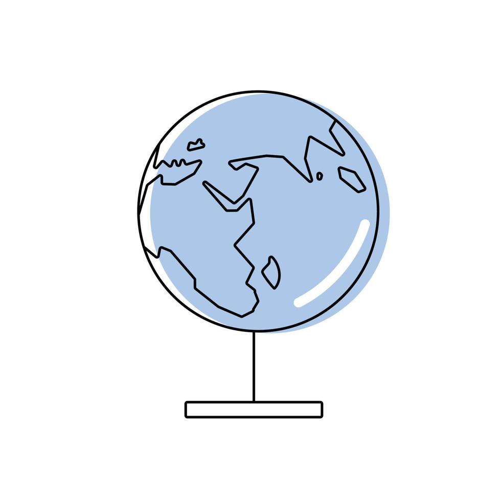 Globus-Symbol. Erdzeichen. Weltsymbol. einfaches dünnes Liniensymbol. Vektorillustration auf weißem Hintergrund vektor