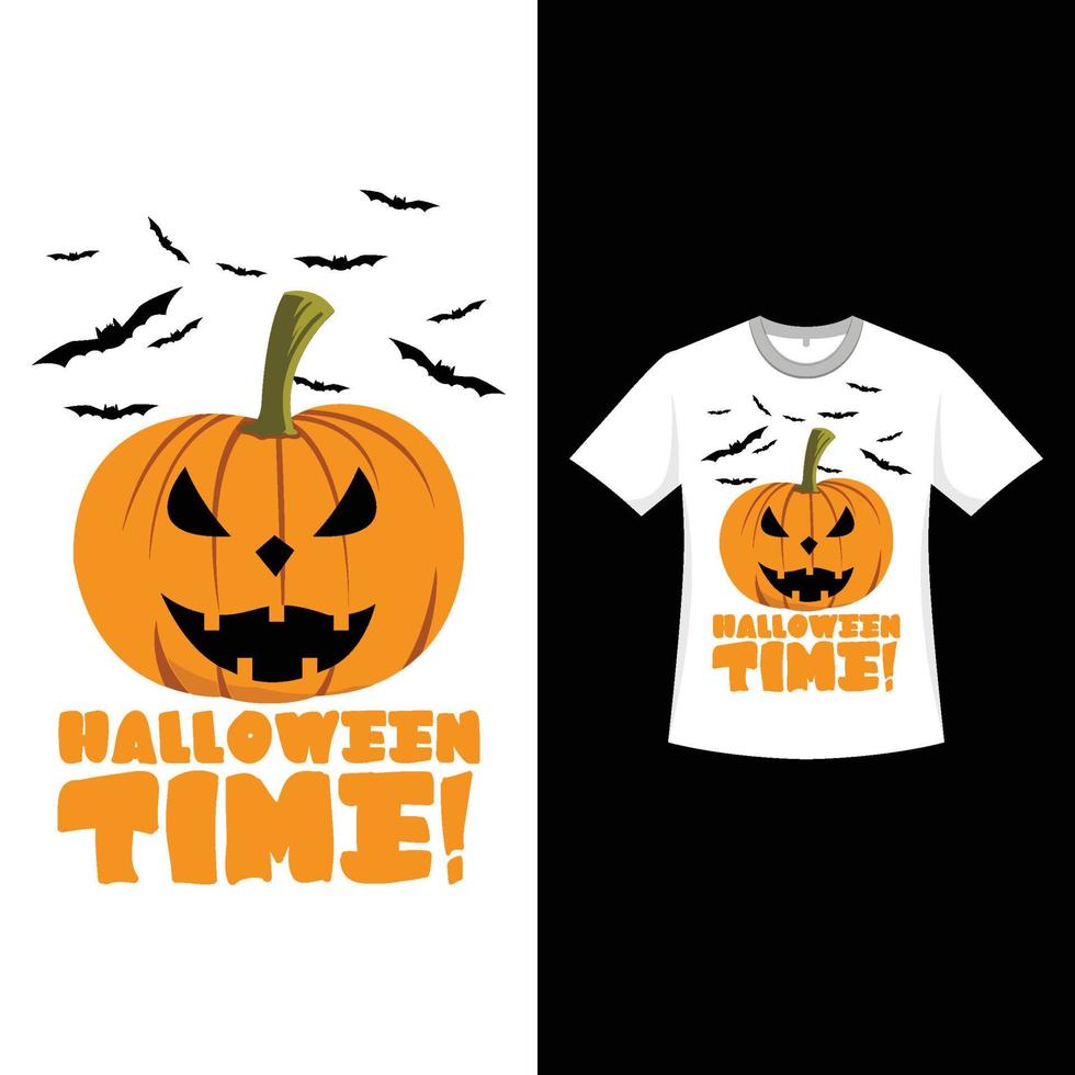 halloween vit färg t-shirt design med en pumpa lykta. hemsökt element siluettdesign med pumpalykta, fladdermus och kalligrafi. skrämmande t-shirtdesign för halloween-evenemang. vektor