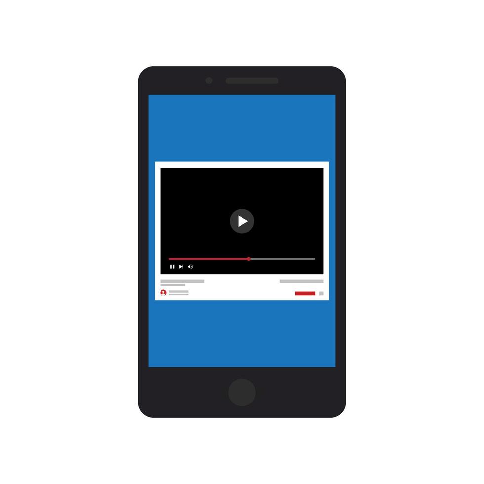 Symbol für flache Farbe der Video-App vektor