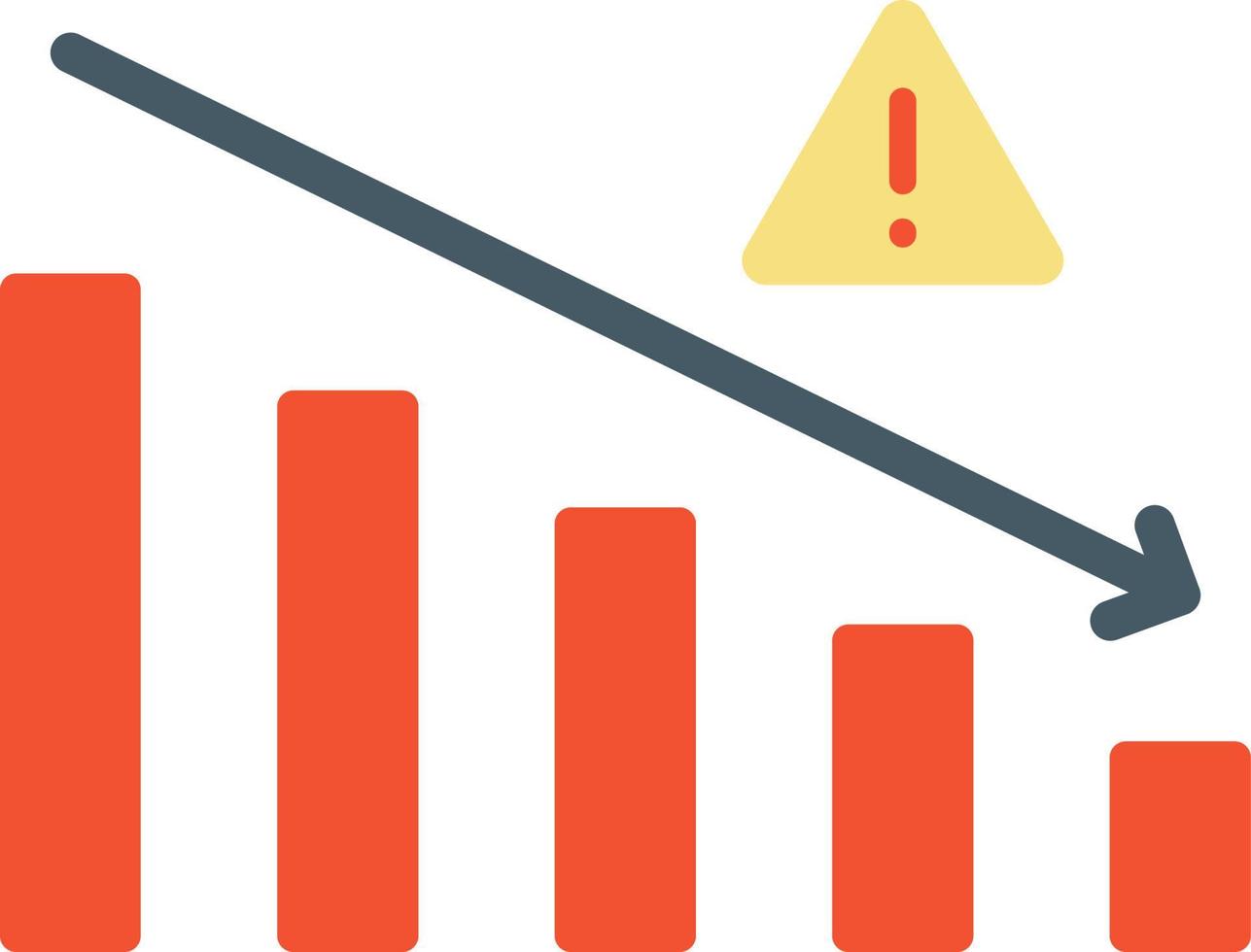 Reduzieren Sie das Symbol für die flache Farbe des Geschäftsrisikos vektor