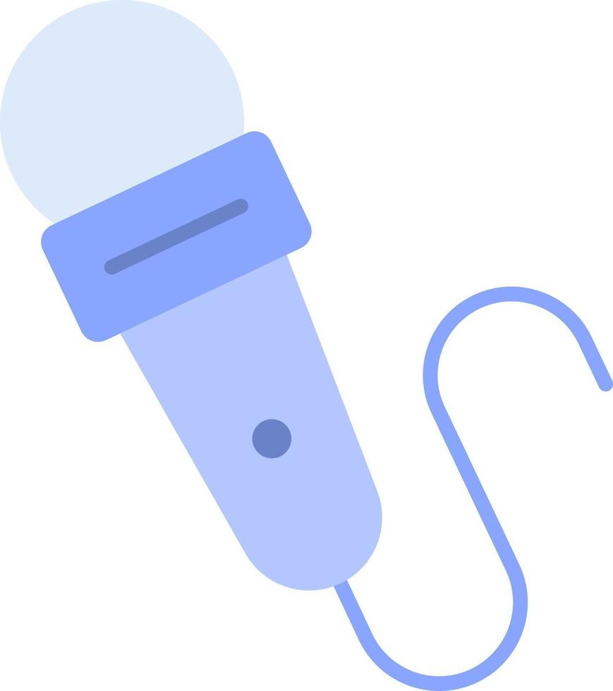 Mikrofon mit flachem Farbsymbol für Kabel vektor