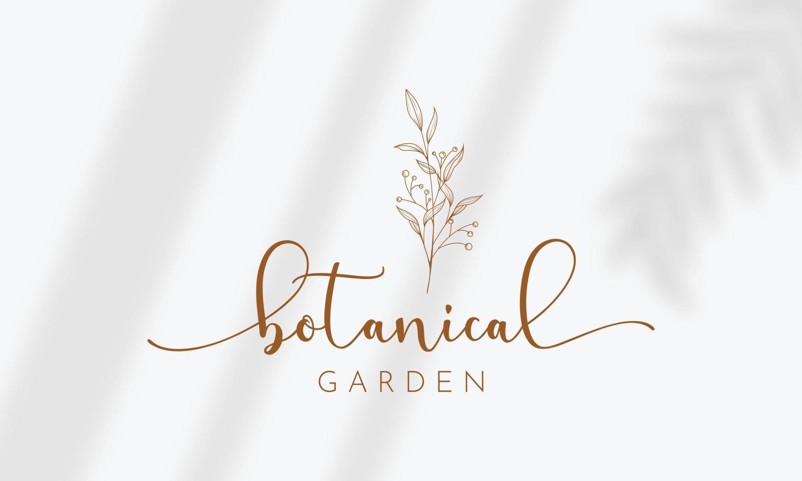 botaniska blommiga element handritad logotyp med vilda blommor och blad. logotyp för spa och skönhetssalong, boutique, ekologisk butik, bröllop, blomsterdesigner, inredning, fotografi, kosmetika. vektor