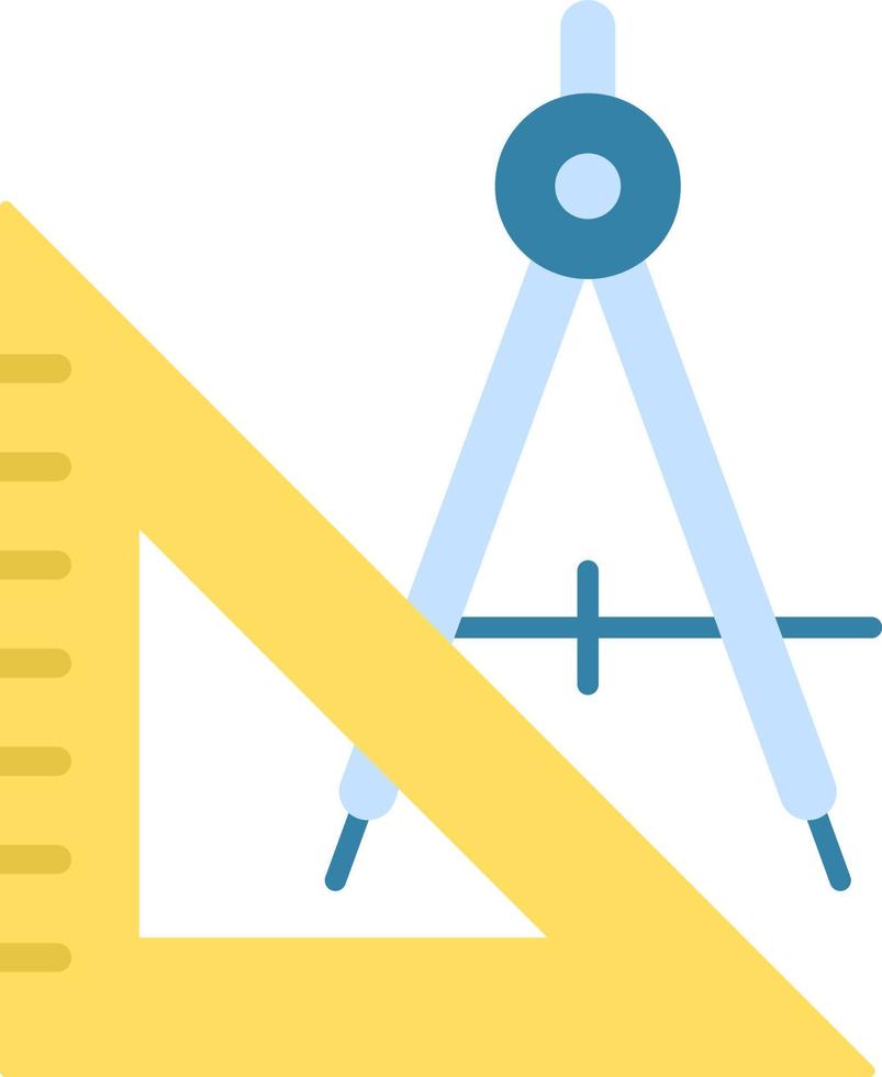 Flaches Farbsymbol für Geometriewerkzeuge vektor