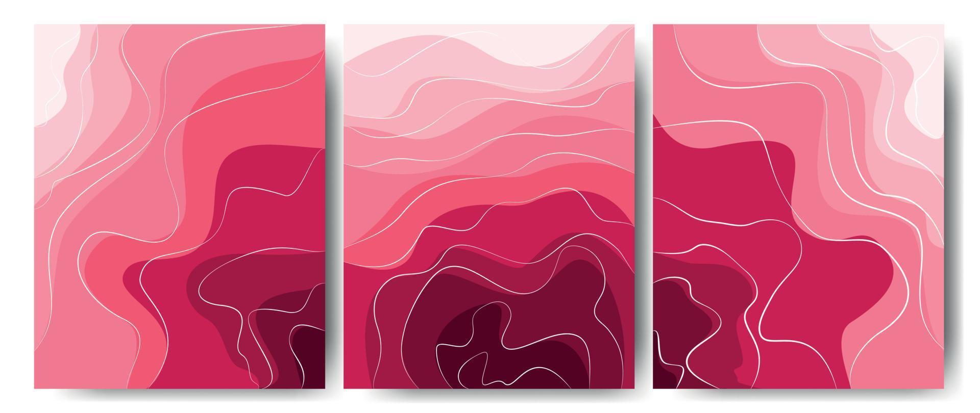 elegant bakgrund med våglinje vita element på rosa nyans. 3D-papper klippt. vektor illustration för design. en fantastisk ros.