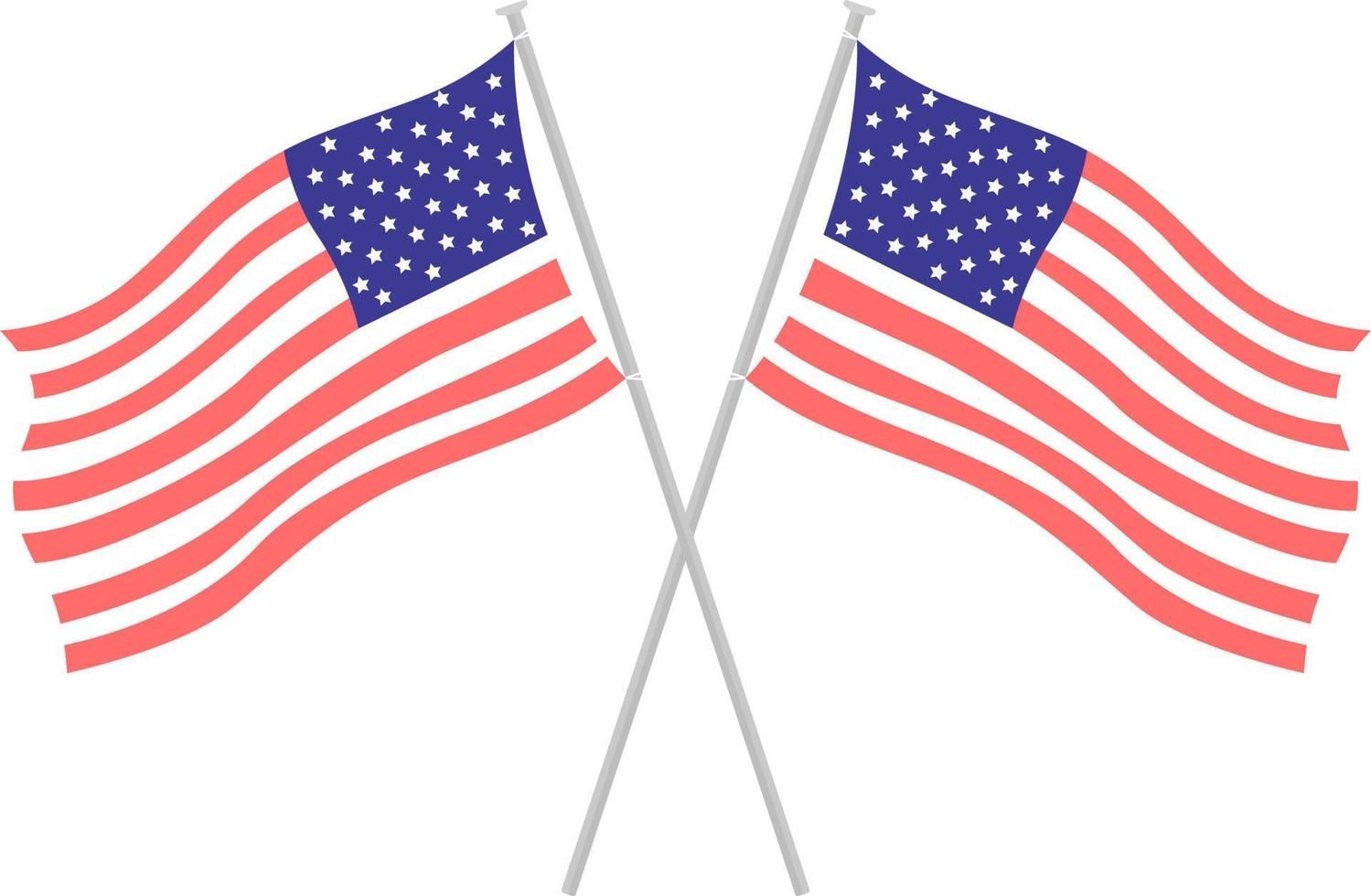 par nationella amerikanska flaggor semi platt färg vektorobjekt vektor