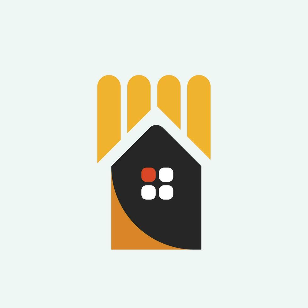 logotyp illustration av hus, byggnader, rumsuthyrning, hotell, villor. vektor