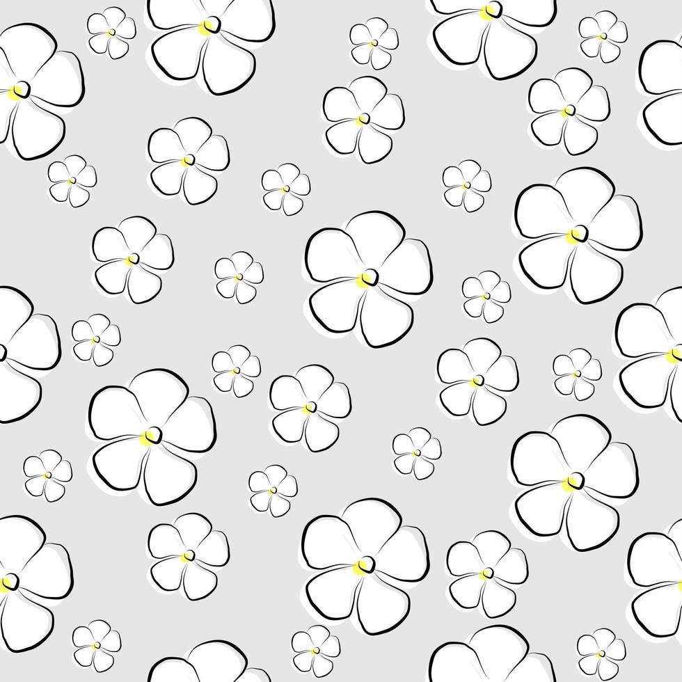 nahtloser Musterhintergrund mit weißer Blumenverzierung. geeignet für Stoffdesign, Kleidung, Tapeten vektor