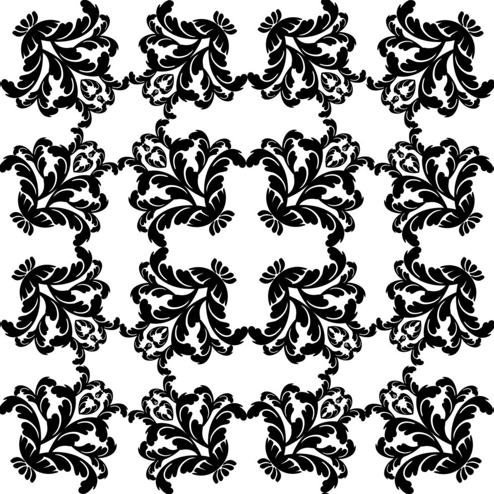 Vektor-Damast-Vintage-Barock-Scroll-Ornament-Strudel. heraldischer Schildwirbel des viktorianischen Monogramms. Retro floral Blattmuster Grenze Laub antike Akanthus Kalligrafie gravierte Tätowierung. nahtloses Muster vektor