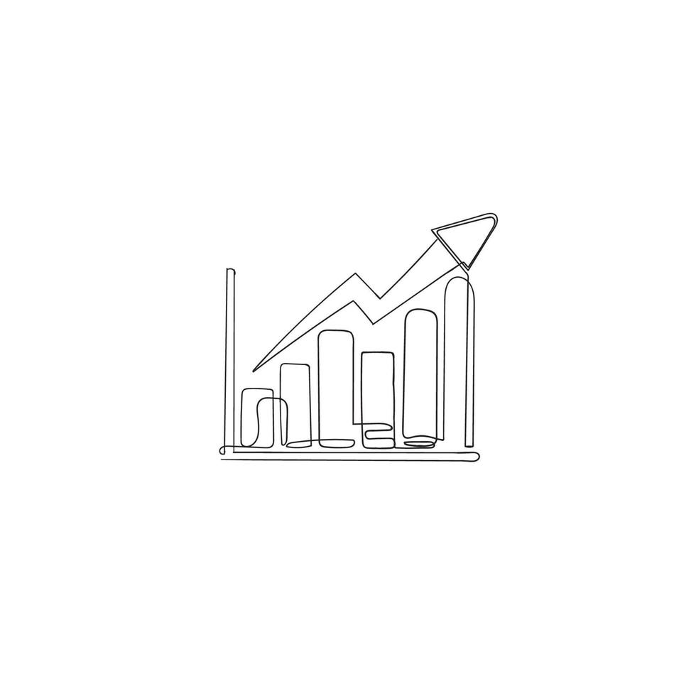 kontinuierliche strichzeichnung diagramm pfeil illustration vektor isoliert