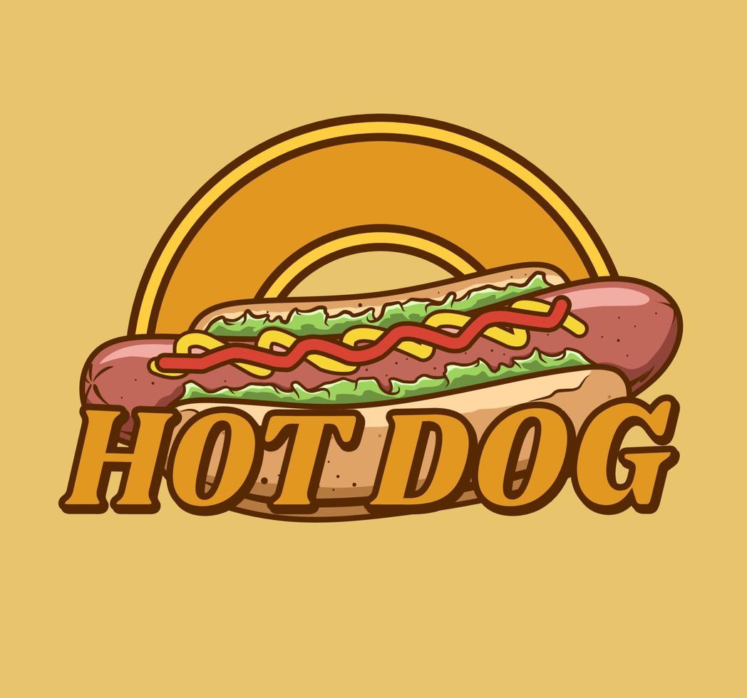 Hot-Dog-Store-Logo-Konzept vektor