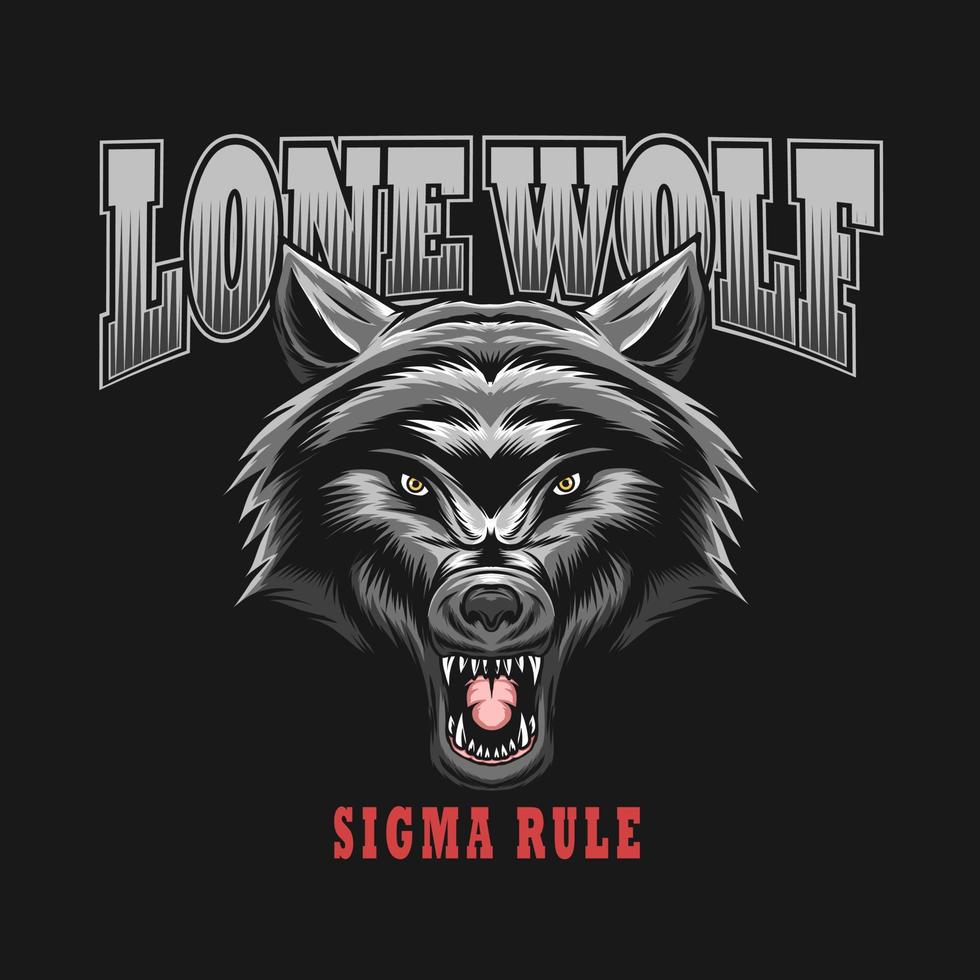 lone wolf logo illustrationskonzept vektor