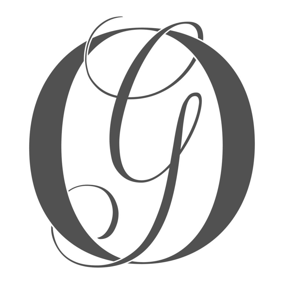 og, los, Monogramm-Logo. Kalligraphisches Signatursymbol. Hochzeitslogo-Monogramm. modernes Monogrammsymbol. Paarlogo für die Hochzeit vektor