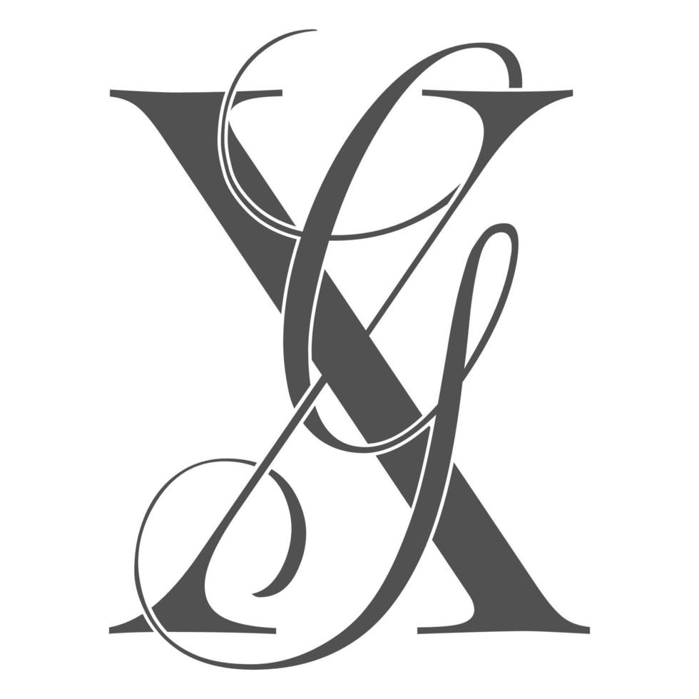 xg, gx, Monogramm-Logo. Kalligraphisches Signatursymbol. Hochzeitslogo-Monogramm. modernes Monogrammsymbol. Paarlogo für die Hochzeit vektor